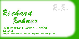richard rahner business card